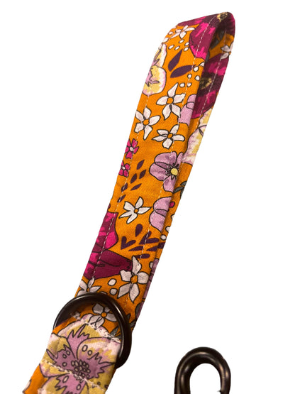 Orange Floral Dog Lead