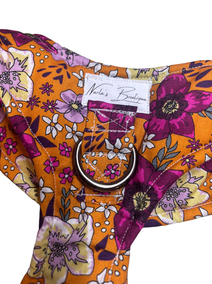 Chest Harness Orange Floral