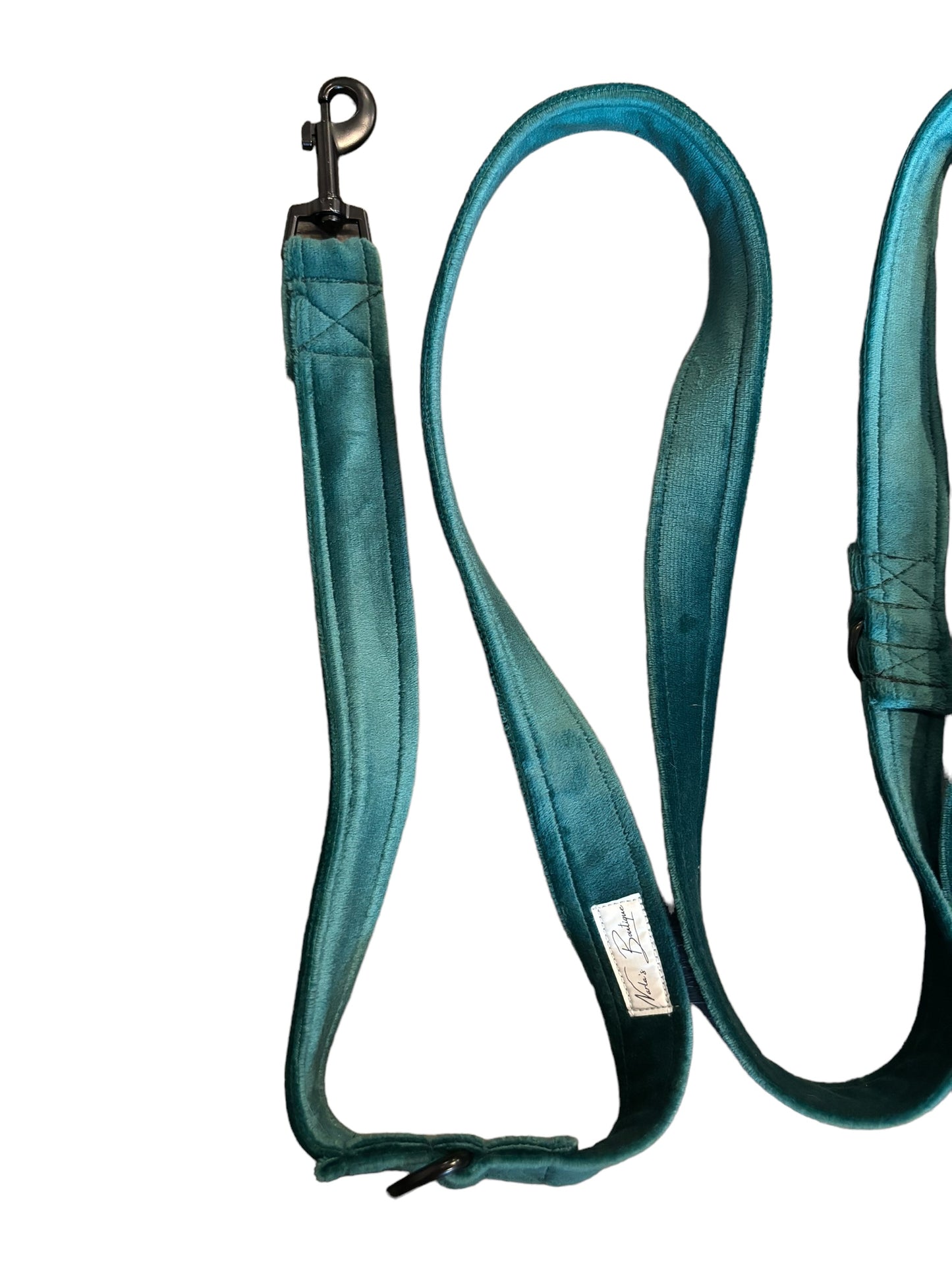 Luxury Velvet Hands-Free Dog Leash - Forrest Green