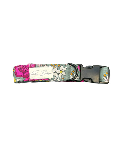 Dog Collar - Green Floral