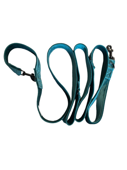 Luxury Velvet Hands-Free Dog Leash - Forrest Green