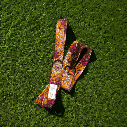 Orange Floral Dog Lead