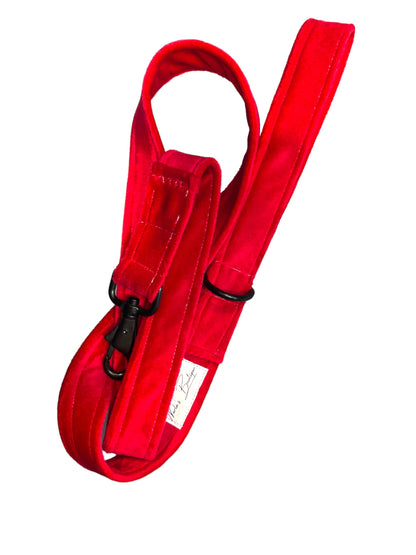 Luxury Red Velvet Dog Lead