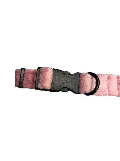 Mini Luxury Pink Velvet Dog Collar