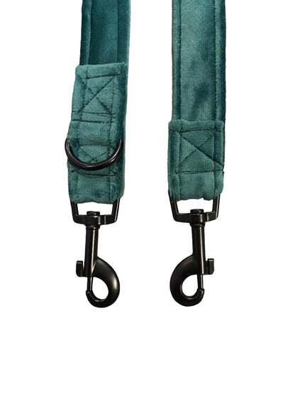 Luxury Velvet Hands-Free Dog Leash - Forrest Green