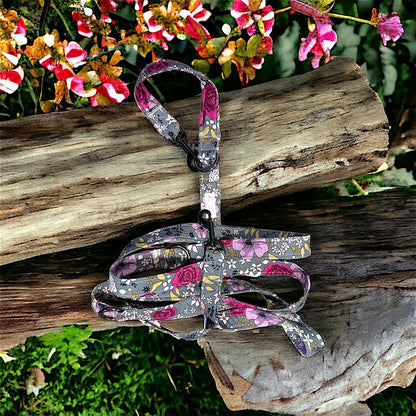 Green Floral Hands-free Dog Leash