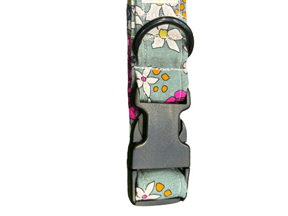 Dog Collar - Green Floral