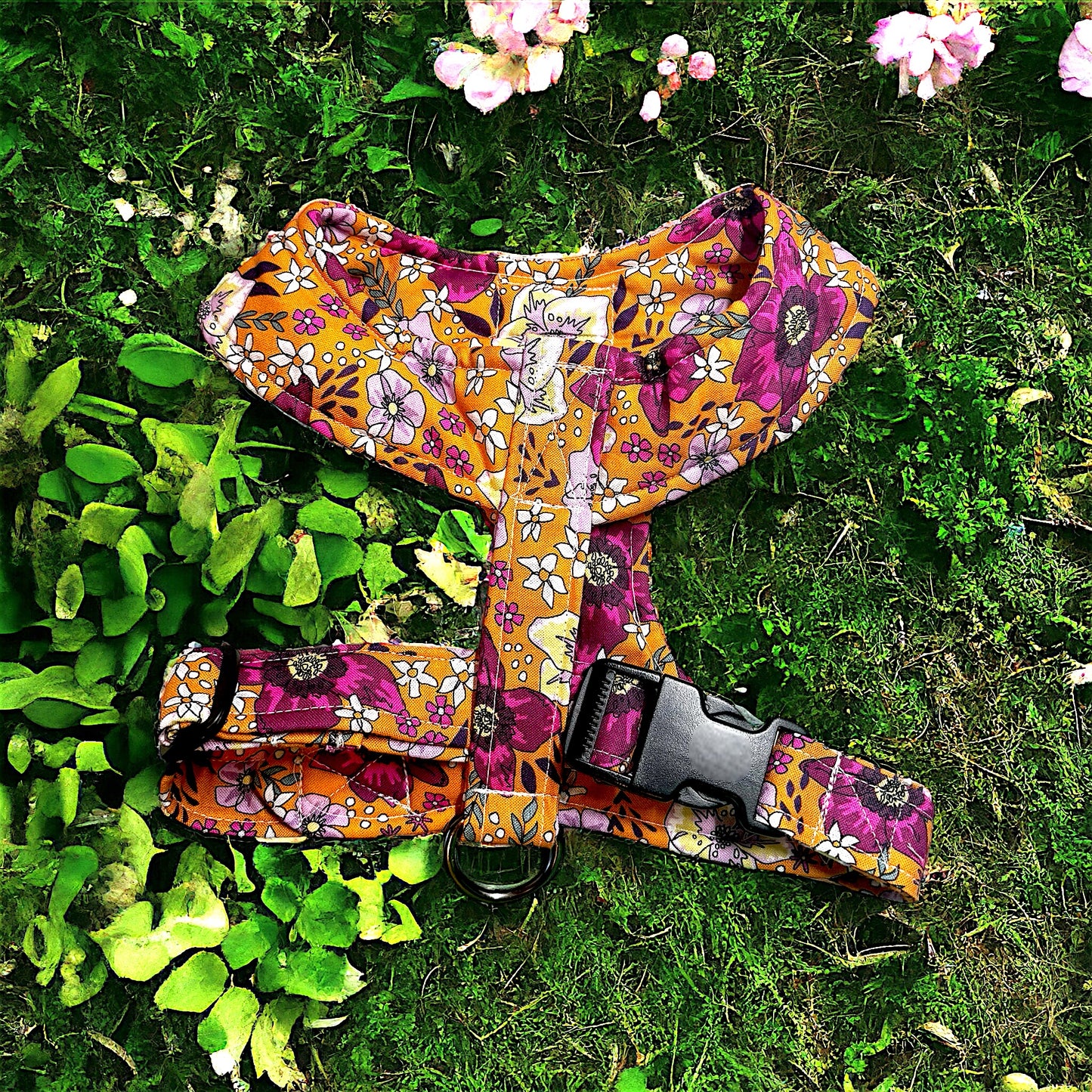 Chest Harness Orange Floral