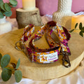 Handmade Orange Floral Dog Lead | 1.2m Adjustable Fabric Lead