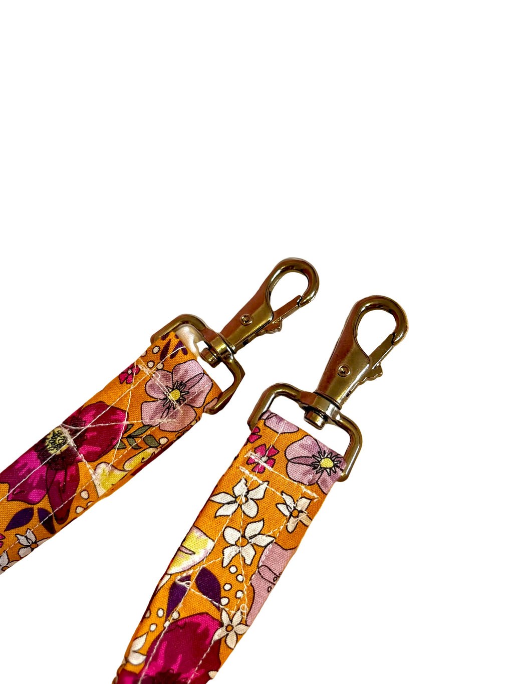 Handmade Orange Floral Hands Free Lead | Adjustable Multi-Use Lead | 2–3m