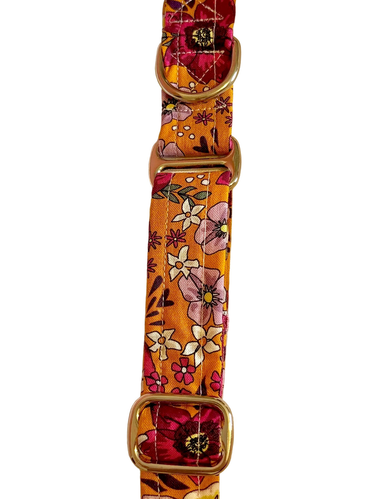 Handmade Orange Floral Hands Free Lead | Adjustable Multi-Use Lead | 2–3m