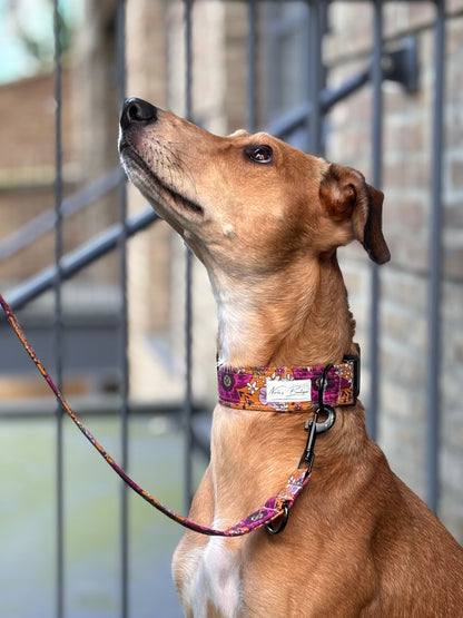 Orange Floral Hands-free Dog Leash