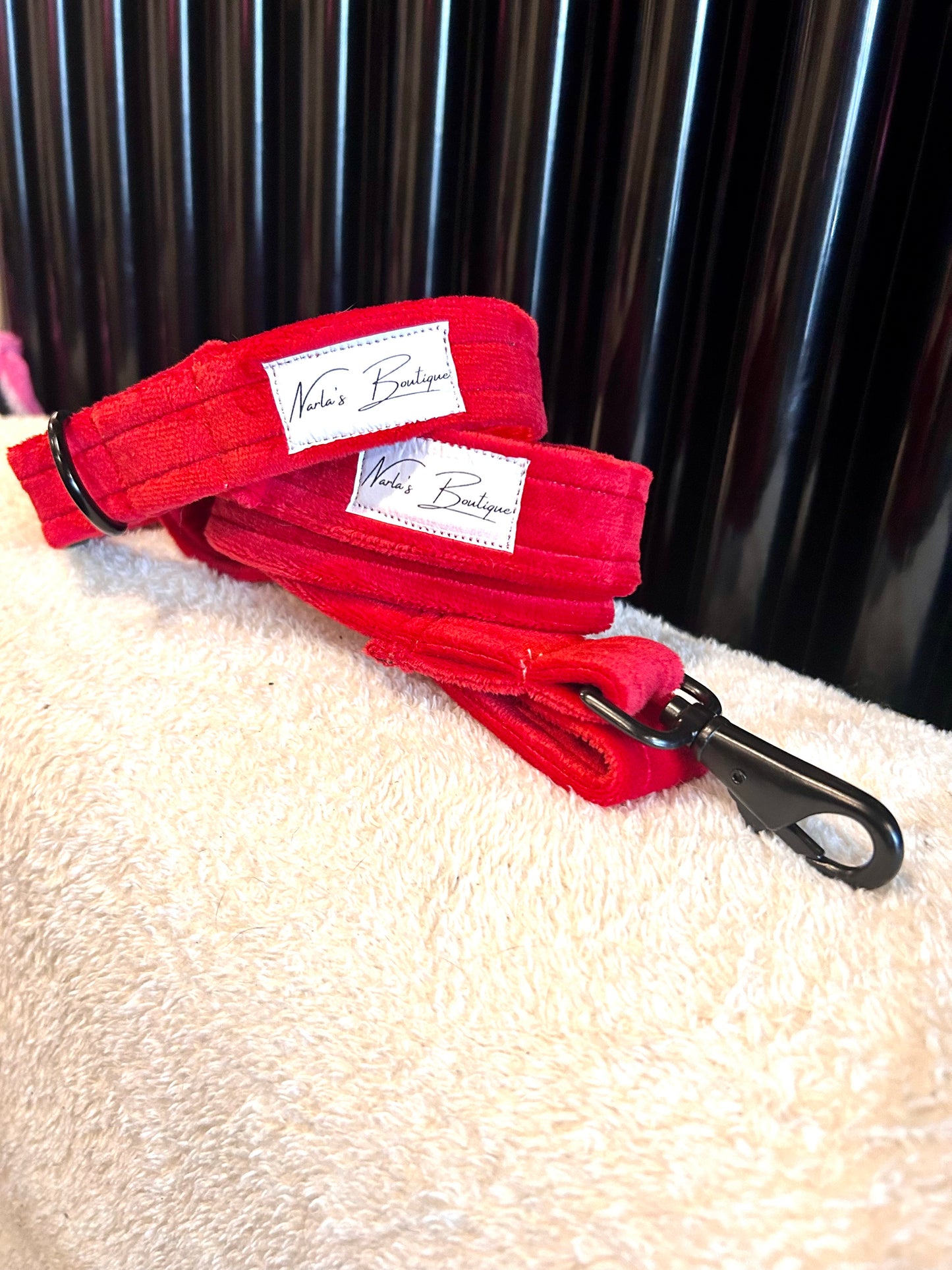 Luxury Red Velvet Dog Lead