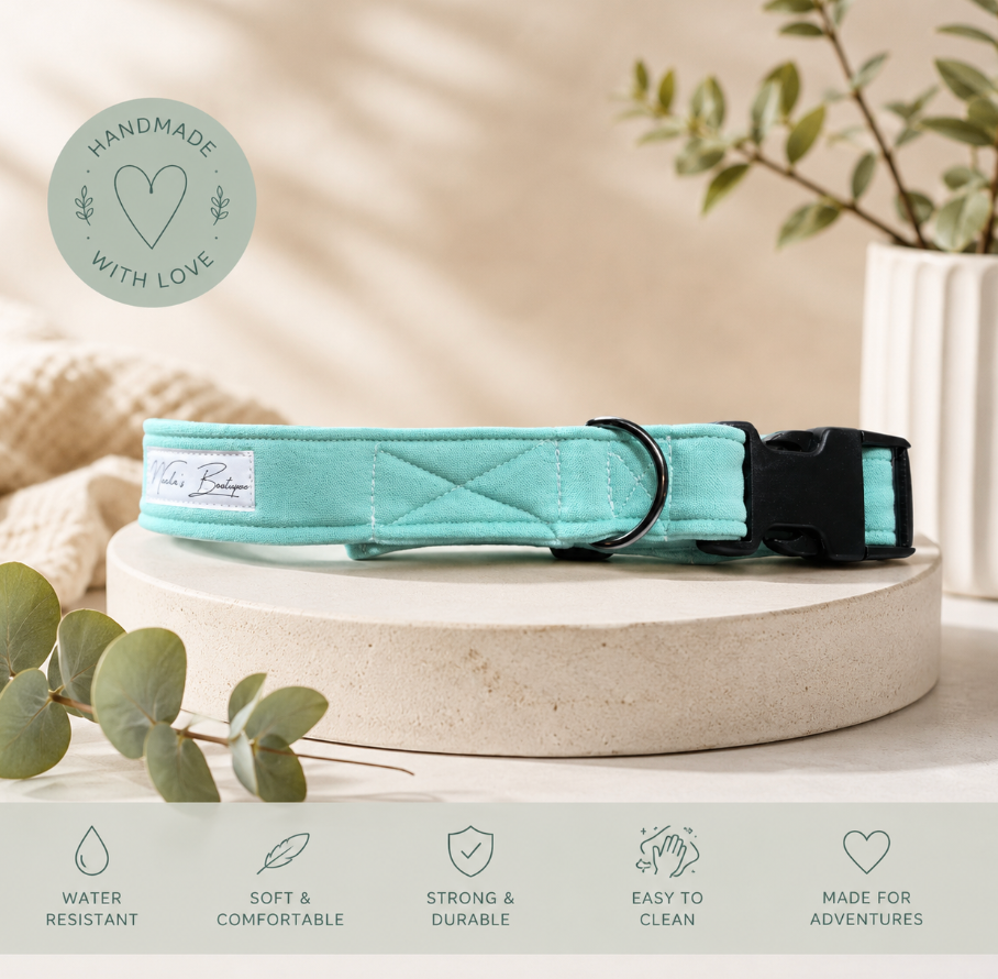 Soft Scuba Waterproof Dog Collar | 1 Inch Wide | Handmade Adjustable Dog Collar